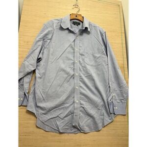 Lauren Ralph Lauren Shirt Mens 16.5 32/33 Blue Non Iron Button Down Dress Flaw